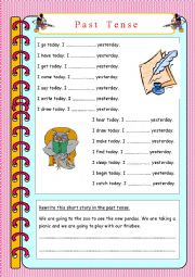 English Worksheet: Past tense