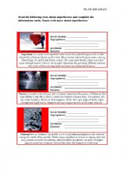 English Worksheet: Superheroes