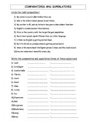 English Worksheet: COMPARATIVES AND SUPERLATIVES :EXERCISES