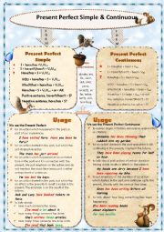 English Worksheet: Present Perfect Simple & Continuous