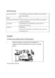 English Worksheet: Reading Using Contextual Clues