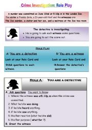 English Worksheet: Crime investigation: Role Play