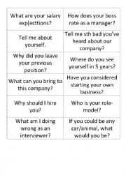 Questions for job interview