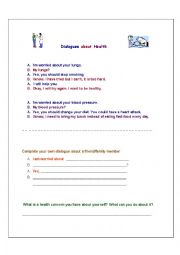 English Worksheet: Dialogues About Health