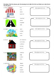 Adjective noun phrase worksheet