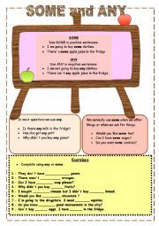 English Worksheet: Some and any