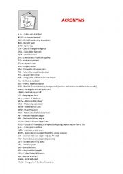 English Worksheet: Acronyms