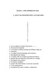 English Worksheet: crossword