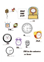 English Worksheet: What Time is IT?