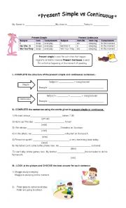 English Worksheet: present continuous 