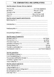 English Worksheet: Comparatives and Superlatives