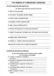 English Worksheet: THE DEGREES OF COMPARISON