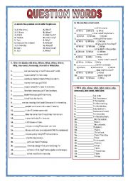 English Worksheet: Question words