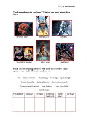 English Worksheet: Superheroes2