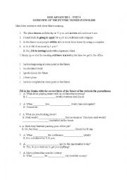 English Worksheet: Overview of the future tenses
