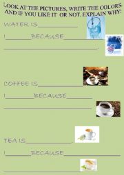 English Worksheet: DRINKS