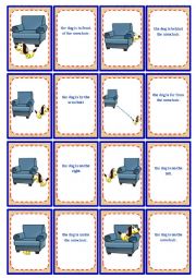 English Worksheet: Prepositions - Memory Game - 16 pairs (3 pages) *editable