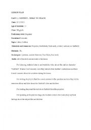 English Worksheet: lesson plan