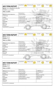 English Worksheet: school report