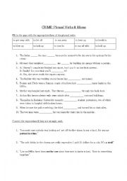 English Worksheet: Crime Phrasal Verbs and Idioms