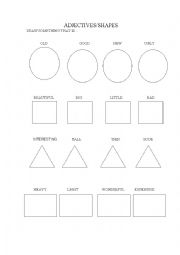 English Worksheet: adjectives and shapes