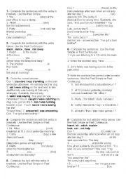 English Worksheet: Reviewing the past and present tense.
