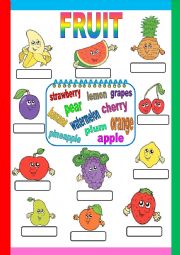 English Worksheet: Fruit