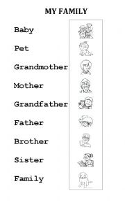 English Worksheet: My Family 