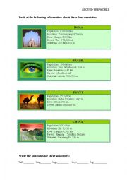 English Worksheet: Around the world