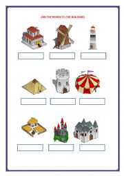 English Worksheet: BUILDINGS