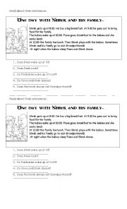 English Worksheet: Shrek�s routine