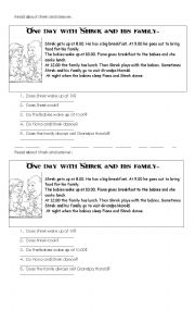 English Worksheet: Shreks routine