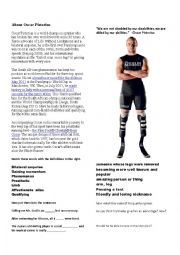 English Worksheet: Olympian Oscar Pistorius