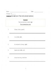 English Worksheet: Adjectives