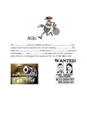 English Worksheet: Alibi