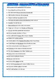 English Worksheet: QUESTIONS