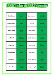 English Worksheet: Irregular Verbs Domio