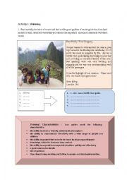 English Worksheet: tour guide