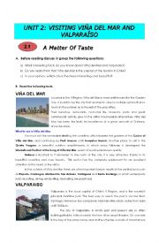 English Worksheet: Visiting Via del Mar and Valparaso