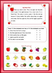 English Worksheet: Fruit