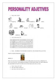 English Worksheet: personality adjectives