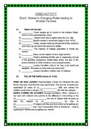 English Worksheet: BRAZIL - CHANGING FAMILIES