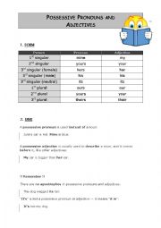 English Worksheet: POSSESSIVE PRONOUNS