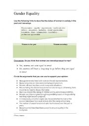 English Worksheet: Gender Equality