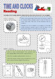 English Worksheet: TIME AND CLOCKS - READING-