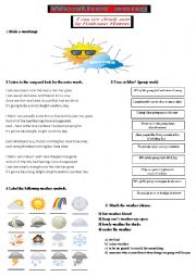English Worksheet: Weather worksheet with a song