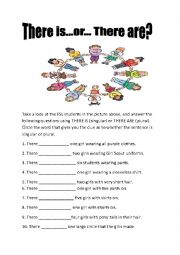 English Worksheet: There is/There Are