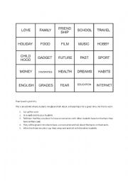 English Worksheet: Conversation Starters