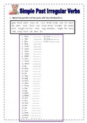 Simple  Past Irregular Verbs 