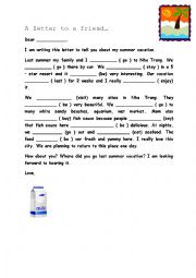English Worksheet: Letter using simple past